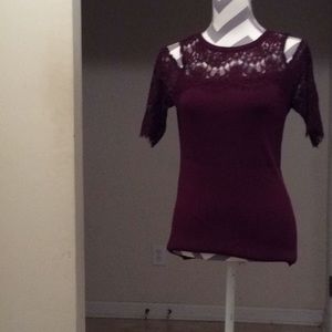 Beautiful ladies cold shoulder sweater with lace